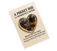 Sentimental Pocket Card, Motorcycle Heart Greeting, 4x6 Inch Keepsake with Foldable Design, Paper Material, Charming Style with Illustrated Cover, Greeting Card for Friends and Family Use
