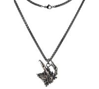 SENTIMENTAL SOUVENIRZ THINGS THAT TOUCH YOUR HEART Final Fantasy XVI 16 Eikon Logo Necklace Ifrit Brass or Solid Silver with Antique Effect Clive Efrit, Brass, No Gemstone
