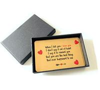 Sentimental Wallet Card Keepsake - Metal When I Tell You I Love You Boxed Gift (Brushed Gold)
