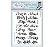 Sentimentally Yours by Phill Martin A5 Chalkboard Essentials Inspirational Words Collection Clear Stamp Set, Polymer, 10 x 15 x 0.8 cm