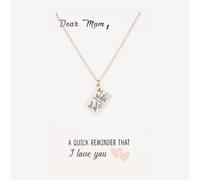 Sentiments Dear Mum I Love you Postcard Pendant 12272 T.H.Baker Silver 16-18inch