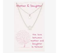 Sentiments Mother and Daughter Star Pendant and Necklace 16534 T.H.Baker Silver 16-18inch