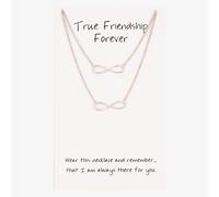 Sentiments True Friendship Forever Matching Infinity Necklaces 29929 T.H.Baker Silver 16-18inch