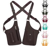 Sentinel Bag, Anti Theft Bag For Men, Double Shoulders Anti Theft Wallet For Men, Adjustable PU Leather Shoulder Tacticals Bag, Hidden Underarm Shoulder Holster Bags for Camping Hiking (Brown)