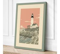 Sentinel by the Sea Coastal Canvas Wall Art Print 18x12 Inch
