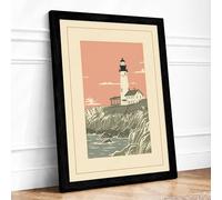 Sentinel by the Sea Coastal Framed Wall Art Print A3 Black Frame