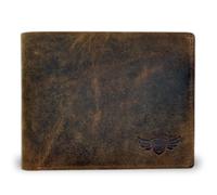 Sentinel Leather Wallets for Men UK - Crazy Horse Leather RFID Blocking Bifold Wallet - 15 Card Slots, Flip Up ID, 2 Cash Compartments - Secure & Durable Dark Brown Mens Wallet, Nice Gift Box