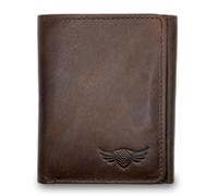 Sentinel RFID Wallet for Men UK, Brown Leather Trifold Mens Wallet | Genuine Top Grain Leather with 9+ Card Slots, ID Window, Secure Magnetic Closure, Durable, Slim Front Pocket Gift