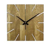 SENTOP Oak Wood Modern Square Wall Clock, 30 x 30 cm, Honey Colour