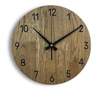 SENTOP Wall Clock MAS002 Real Oak Wood Round Colour Oak Brown Earth 30 x 30 x 2 cm 900 g