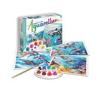 SentoSphere Aquarellum - Dolphins - Arts & Crafts - Painting by Numbers Set - L
