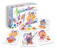 SentoSphère - Aquarellum Junior - Witches - Magic Children's Paint Kit - Creative Activity with 4 Certis Boards - 5 Paints to Create Shades - Ages 6 and Above - Made in France - 6517