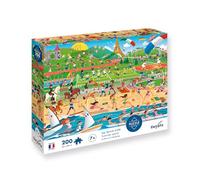 Sentosphere Calypto 3907400 Summer Sport, 200 Pieces Puzzle with Soft Touch, Children's Puzzle with Velvet Surface Including Puzzle Poster, for Children from 7 Years, Hidden Object, Football, Riding,