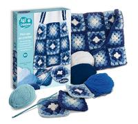 Sentosphère - My Blue Patchwork Bag - Creative Hobbies - Children's Set - Crochet Initiation from 10 Years - Granny Squares Trendy - Soft Wool - 20601