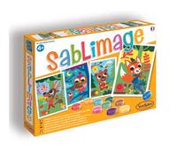 Sentosphère - SABLIMAGE - ANIMALS MUSICIANS - 8809 - Craft Kit - Create 4 paintings with 15 shades of sand - For ages 4 and up - Made in France, Orange
