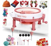 SENTRO 48 Needle Knitting Machine with Clamp & Counter - Tube/Panel Weaving Modes, 4 Yarn Density Settings - Circular Loom Kit for DIY Hats, Scarves, Blanket - Easy for Beginners & Experts