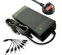 Sentry 12V 5A PSU Power Supply Unit Adapter AC/DC UK 3-Pin mains 240v AC to 12v DC for CCTV Cameras Monitors DVRs Lightings (NO SPLITTER) (8-Way Splitter)