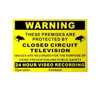 Sentry A4 CCTV Warning Sign 24hr Recording Premises Protected by CCTV OUTDOOR Polycarbonate Security NOTICE Camera Surveillance Warning Safety Sign (200mm x 300mm) (1 Pc (Single))