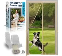 Sentry Screens Fiberglass Mesh Magnetic Screen Door - Heavy Duty Self-Closing Hanging Door Net Screen with Magnet Closures - Available in 5 Colors and Many Sizes - Magnetic Door Screen by Beige