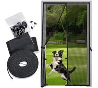 Sentry Screens Fiberglass Mesh Magnetic Screen Door - Heavy Duty Self-Closing Hanging Door Net Screen with Magnet Closures - Available in 5 Colors and Many Sizes - Magnetic Door Screen by Black