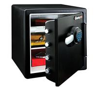 SentrySafe Fireproof and Waterproof Steel Home Safe with Keypad, Floor Safe with Interior Lighting and Shelves, 1.23 Cubic Feet, 17.8 x 16.3 x 19.3 Inches, SFW123FUL