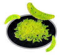 Senven Artificial Worm, Biomimetic Soft Silicone Earthworm Lures - RedWorm & Green, 100Pcs