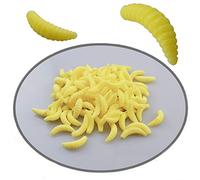 senvenelec Artificial Worm, Biomimetic Soft Silicone Earthworm Lures Worm Fishing Lures Simulation Red Worms Plastic Green Environment Strong Temptation Bait Fake RedWorm - Yellow 100Pcs