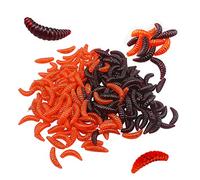 senvenelec artificial worm, Soft Silicone Earthworm Lures, Worm Fishing Lures, Simulation Red Worms Bait Fake RedWorm - 200Pcs
