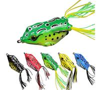 senvenelec Lure Ray Frog Topwater frog crank bait frog, soft fishing bait 3D eye frog bait and hook, fishing frog soft frog - 5 pieces.
