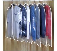 Senvitate 59" Clear Garment Bags for Hanging Clothes,Dustproof Suit Bag for Closet Storage,Transparent Plastic Garment Clothes Suit Cover Bags with Zipper for Coats (5 Pack - Clear 59")