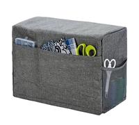 Senvitate Sewing Machine Cover with 4 Storage Pockets, Foldable Sewing Machine Protective Dust Cover, Compatible with Most Standard Sewing Machines (Grey)