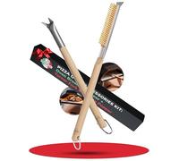 Senwosa Pizza Oven & Stone Brush with Scraper and Turner Fork/Bubble Popper Bundle - Essential Accessories Kit - Set of 2