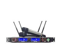 SENWOSI Profession Wireless Microphone System, UHF Handheld Dual Cordless Mic True Diversity Metal Microphones Set, 700ft Range, 2x100 Channels, Auto Scan, Mics for Stage/Studio/Singing/Church