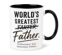 Senxi Funny Dad Mug, World’s Greatest Farter Father Coffee Cup, 11 oz Ceramic Mug, Birthday, Father’s Day and Christmas Gift for Dad from Daughter or Son, Microwave and Dishwasher Safe