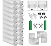 SENXINGYAN LED Aluminum Profile V-Shape 20x1m, Led Channel with Cover, Led Aluminum Channel and Diffuser for Led Strip Lights with Milky White Cover, End Caps and Metal Mounting Clips 20-Pack