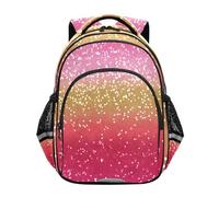 senya Backpack Elementary Middle High School Bookbag for Kids Teens Girls Boys S Dog Goldpattern, Pink and Yellow Gradient Flash Pattern, M