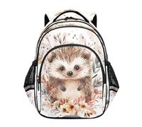 senya Backpack Elementary Middle High School Bookbag for Kids Teens Girls Boys S Dog Goldpattern, Watercolor Hedgehog, M