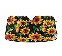 senya Car Windshield Sunshade Sunflower Floral Pattern, Blocks UV Rays Sun Visor Protector Foldable Sun Shield Keep Your Vehicle Cool, Fits Windshields of Most Sizes