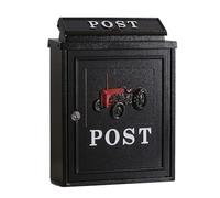 SENYAKI Letterbox Villa Letter Box Rain-Proof Old-Fashioned English Villa Mailbox Outdoor Mailbox Creative Letter Box Inbox post box(Tractor red)