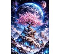 Senyanr 5D Diamond Painting Kits for Adults Winter Mountains, DIY Universe Full Square Drill Diamond Art Kits Adults, Crystal Rhinestone Embroidery Canvas Painting for Home Decor 34x42in