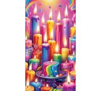 Senyanr 5D Large Diamond Art Painting Kits for Adults Colorful Candles,100x210cm/40x83inch DIY Square Full Drill Picture,Large Crystal Art kit for Adults,Cross Stitch Embroidery Canvas Kits