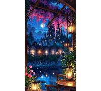 Senyanr Large Square Drill Diamond Painting Kits,Night City Views DIY Big Diamond Painting 100x210cm,5D Diamond Art Kits for Adults,Crystal Rhinestone Arts and Crafts,Home Wall Decor Gift