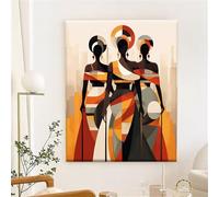Senyanr Paint by Numbers,DIY African Women Paint by Numbers Kits for Adult with Acrylic Pigment and Brushes,Canvas Oil Painting Art Craft for Home Decor 30x40cm/Framed