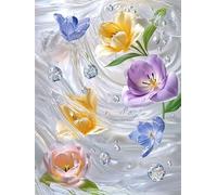 Senyanr Paint by Numbers for Adults Silk Flower,Paint by Numbers Canvas Kits,DIY Oil Painting Kits with Brushes Acrylic Pigment Drawing Paintwork for Home Decor 60x75cm(Frameless)