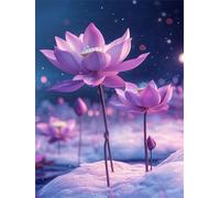 Senyanr Paint by Numbers for Adults Snow Lotus,Paint by Numbers Canvas Kits,DIY Oil Painting Kits with Brushes Acrylic Pigment Drawing Paintwork for Home Decor 40x50cm(Frameless)