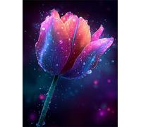 Senyanr Paint by Numbers for Adults Tulip Flower,Paint by Numbers Canvas Kits,DIY Oil Painting Kits with Brushes Acrylic Pigment Drawing Paintwork for Home Decor 55x70cm(Frameless)