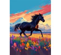 Senyanr Paint by Numbers Kits for Adults Frameless Animal Horse,Painting by Numbers On Canvas for Beginner,DIY Color Acrylic Paints Oil Painting Art Crafts for Home Wall Decor Gift 55x70cm