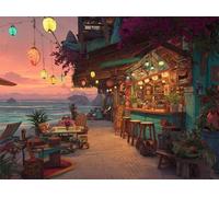 Senyanr Paint by Numbers Kits for Adults Frameless Beach Tropical,Painting by Numbers On Canvas for Beginner,DIY Color Acrylic Paints Oil Painting Art Crafts for Home Wall Decor Gift 20x30cm