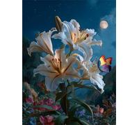 Senyanr Paint by Numbers Kits for Adults Frameless Beautiful Lily,Painting by Numbers On Canvas for Beginner,DIY Color Acrylic Paints Oil Painting Art Crafts for Home Wall Decor Gift 20x30cm