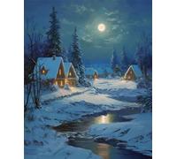 Senyanr Paint by Numbers Kits for Adults Frameless Beautiful Winter,Painting by Numbers On Canvas for Beginner,DIY Color Acrylic Paints Oil Painting Art Crafts for Home Wall Decor Gift 20x30cm